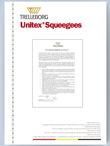 Unitex squeegee care - TCS Environmental Policy